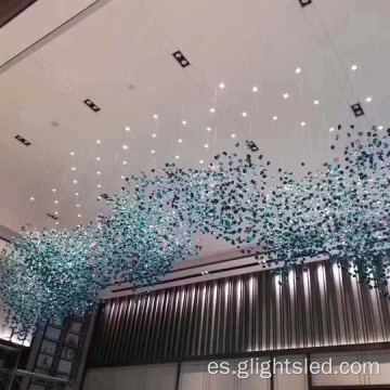 Nuevo producto Diseño moderno Decoración personalizada Proyecto de cristal Big Hotel Lobby Candelier